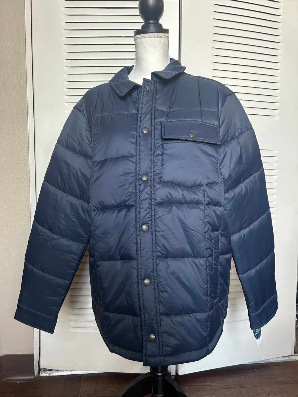 Lucky Brand Men's Navy Quilted Puffer Jacket